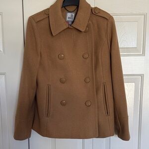 JCPenney Women's Camel Double-Breasted Peacoat